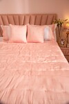 Shop_La Paloma_Peach 100% Tencel Rectangle Shaped Bedspread Set_at_Aza_Fashions