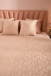 Buy_La Paloma_Peach Velvet Bedspread Set _at_Aza_Fashions