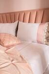 Shop_La Paloma_Peach Velvet Pinch Quilt Bedspread Set_at_Aza_Fashions