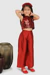 Buy_Jelly Jones_Maroon Top  Satin Embroidered Sequins And Pant Set 