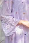 Shop_NAAZ BY NOOR_Purple Cotton Chanderi Embroidered And Embellished Thread Heart Kurta & Pant Set 