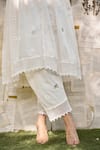 Shop_NAAZ BY NOOR_Off White Cotton Chanderi Embroidered And Embellished Thread Peplum Pant Set _Online_at_Aza_Fashions