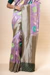 TaBa Kashi By Artika Shah_Purple Viscose Georgette Pattern Saree With Unstitched Blouse Fabric _at_Aza_Fashions
