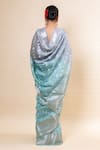 TaBa Kashi By Artika Shah_Grey Chiniya Silk Floral Pattern Saree With Unstitched Blouse Fabric _Online_at_Aza_Fashions