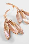 Outhouse_Pink Mother Of Pearl Le Palm Serefina Drop Earrings _Online_at_Aza_Fashions