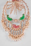 Shop_Outhouse_Pink Natural Pearls Palm Le Grande Embellished Maangtikka _at_Aza_Fashions