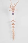 Outhouse_Pink Carved Stones Le Sunset Palm Tree Fall Embellished Pendant Necklace _Online_at_Aza_Fashions