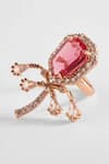 Buy_Outhouse_Pink Carved Stones The Faena Mini Royal Palm Embellished Cocktail Ring _at_Aza_Fashions