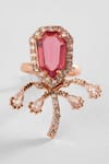 Outhouse_Pink Carved Stones The Faena Mini Royal Palm Embellished Cocktail Ring _Online_at_Aza_Fashions