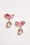 Buy_Outhouse_Pink Carved Stones Le Cleo Cubic Zirconia Embellished Drop Earrings _at_Aza_Fashions