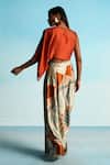 Studio Radical_Orange Lehenga  100% Silk Satin Printed Marrakech Top And Set _Online_at_Aza_Fashions