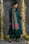 Gulaal_Green Modal Satin Woven Geometric Pattern Dupatta_Online_at_Aza_Fashions
