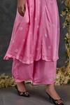 Buy_Gulaal_Pink Modal Satin Tie-dye Bandhani V Neck Tie Dye Anarkali And Pant Set _Online_at_Aza_Fashions