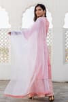 Shop_Kohsh_Pink Cotton Lace Round Pastel Straight Kurta Sharara Set  _at_Aza_Fashions