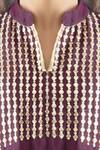 Shop_OMI_Wine Chanderi Embroidery Mandarin Collar Gota Work Yoke Layered Kurta _Online_at_Aza_Fashions