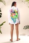 Shop Kyra By Nina + Deepika White Cotton Collared Hand Painted Toucan Shirt at Aza Fashions Shop_Kyra By Nina + Deepika_White Cotton Collared Hand Painted Toucan Shirt _at_Aza_Fashions