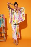 Buy Kyra By Nina + Deepika Multi Color Modal, Satin Collared Abstract Print Shirt With Pant Online at Aza Fashions Buy_Kyra By Nina + Deepika_Multi Color Modal, Satin Collared Abstract Print Shirt With Pant _Online_at_Aza_Fashions