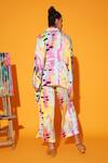 Shop Kyra By Nina + Deepika Multi Color Modal, Satin Collared Abstract Print Shirt With Pant at Aza Fashions Shop_Kyra By Nina + Deepika_Multi Color Modal, Satin Collared Abstract Print Shirt With Pant _at_Aza_Fashions