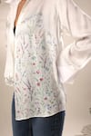 Buy Kyra By Nina + Deepika Ivory Modal, Satin Collared Summer Garden Hand Painted Shirt Online at Aza Fashions Buy_Kyra By Nina + Deepika_Ivory Modal, Satin Collared Summer Garden Hand Painted Shirt _Online_at_Aza_Fashions