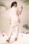 Shop Kyra By Nina + Deepika Pink Modal, Satin Collared Take Me To The Dreamland Hand Painted Shirt at Aza Fashions Shop_Kyra By Nina + Deepika_Pink Modal, Satin Collared Take Me To The Dreamland Hand Painted Shirt _at_Aza_Fashions