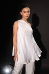 Buy Kyra By Nina + Deepika Ivory Embroidery One Shoulder The White Goddess Hand Painted Top And Pant Set Online at Aza Fashions Buy_Kyra By Nina + Deepika_Ivory Embroidery One Shoulder The White Goddess Hand Painted Top And Pant Set _Online_at_Aza_Fashions