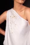 Shop Kyra By Nina + Deepika Ivory Embroidery One Shoulder The White Goddess Hand Painted Top And Pant Set Online at Aza Fashions Shop_Kyra By Nina + Deepika_Ivory Embroidery One Shoulder The White Goddess Hand Painted Top And Pant Set _Online_at_Aza_Fashions