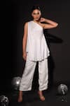 Buy Kyra By Nina + Deepika Ivory Embroidery One Shoulder The White Goddess Hand Painted Top And Pant Set at Aza Fashions Buy_Kyra By Nina + Deepika_Ivory Embroidery One Shoulder The White Goddess Hand Painted Top And Pant Set _at_Aza_Fashions