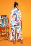 Shop Kyra By Nina + Deepika Multi Color Tencel Round Neck Da Vincis Love Affair Hand Painted Top With Pant at Aza Fashions Shop_Kyra By Nina + Deepika_Multi Color Tencel Round Neck Da Vincis Love Affair Hand Painted Top With Pant _at_Aza_Fashions