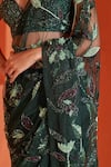 Buy_Angad Singh_Green Net Sequins, Beads, Embroidery Sweetheart Neck Floral Saree With Blouse _Online_at_Aza_Fashions