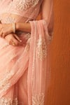 Buy Angad Singh Pink Net Pearls, Sequins, Crystals Asymmetric Embroidered Saree With Blouse Online at Aza Fashions Buy_Angad Singh_Pink Net Pearls, Sequins, Crystals Asymmetric Embroidered Saree With Blouse _Online_at_Aza_Fashions