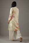 Shop_Balance by Rohit Bal_Ivory Chanderi Silk Printed Floral Mandarin Collar Tunic And Palazzo Set  _at_Aza_Fashions