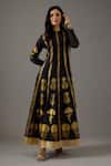 Buy Balance By Rohit Bal Black Silk, Cotton, Foil Printing Mandarin Collar Anarkali Set Online at Aza Fashions Buy_Balance By Rohit Bal_Black Silk, Cotton, Foil Printing Mandarin Collar Anarkali Set _Online_at_Aza_Fashions