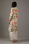 Shop_Balance by Rohit Bal_Ivory Chanderi Silk Printed Floral Mandarin Collar Tunic And Palazzo Set _at_Aza_Fashions