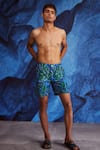 Buy_Dash and Dot_Blue 100% Polyester Printed Paisley Swim Shirt And Shorts Set  