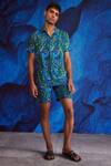 Buy_Dash and Dot_Blue 100% Polyester Printed Paisley Swim Shorts  _at_Aza_Fashions