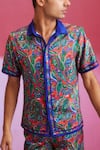 Buy_Dash and Dot_Red 100% Polyester Printed Paisley Shirt And Shorts Set  