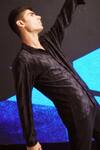 Shop_Dash And Dot_Black Polyester Embroidery Pleated Textured Shirt 