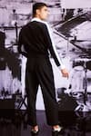 Buy_Dash and Dot_Black 63% Polyester Plain Front Knife Pleated Pant  _Online