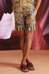 Shop_Dash and Dot_Brown 100% Polyester Printed Abstract Swim Shorts  _Online_at_Aza_Fashions