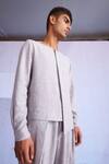 Buy_Dash and Dot_Grey 100% Linen Solid Asymmetric Shirt With Pant  