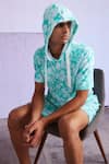 Shop Dash And Dot Green Cotton, Polyester Floral Print Hoodie Online at Aza Fashions Shop_Dash And Dot_Green Cotton, Polyester Floral Print Hoodie _Online_at_Aza_Fashions