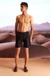 Buy_Dash and Dot_Black 100% Polyester Solid Swim Shorts  