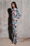 TheRealB_Multi Color 100% Polyester Print Wind Rider Flared Trouser  _at_Aza_Fashions