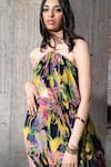Shop_TheRealB_Multi Color 100% Viscose Printed Floral Halter Island Oasis Tie Up Strap Top _Online_at_Aza_Fashions