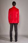 Shop_Arjuun Kilachand_Red Velvet Plain Bandhgala _at_Aza_Fashions