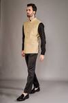 Arjun Kilachand_Beige Wool Solid Sleeveless Bundi With Shirt _Online_at_Aza_Fashions