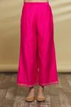 Samyukta Singhania_Pink Liva Pattern Geometrical Round Kurta Set _at_Aza_Fashions