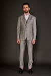 Buy_ARJUUN KILACHAND_Grey Wool Plain Single Breasted Jacket And Pant Set _at_Aza_Fashions