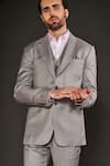 Buy_ARJUUN KILACHAND_Grey Wool Plain Single Breasted Jacket And Pant Set _Online_at_Aza_Fashions