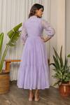 Shop_Khamaj India_Purple Meadow Yoke Embroidered Dress With Inner_at_Aza_Fashions